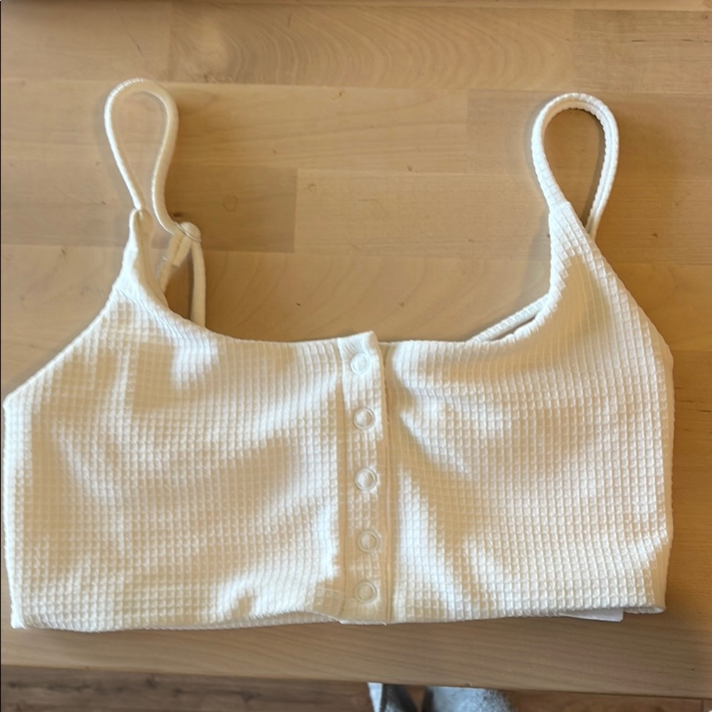 White Onia buttoned bikini top XS